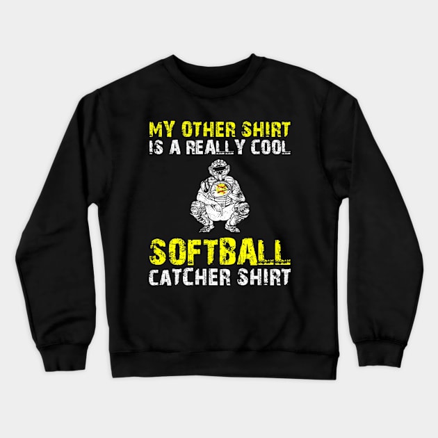 Softball Catcher Girl Baseball Player Crewneck Sweatshirt by Sloane GalaxyLinesSpace